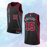 Camiseta Chicago Bulls Julian Phillips NO 15 Ciudad 2023-24 Negro