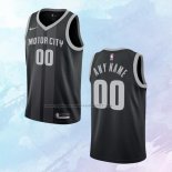 Camiseta Detroit Pistons Personalizada Ciudad Negro 2018-19