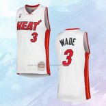 Camiseta Miami Heat Dwyane Wade NO 3 Mitchell & Ness 2005-06 Blanco