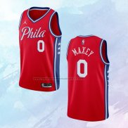NO 0 Tyrese Maxey Camiseta Philadelphia 76ers Statement Rojo 2020-21