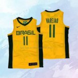 NO 11 Anderson Varejao Camiseta Brasil 2019 FIBA Basketball World Cup Amarillo