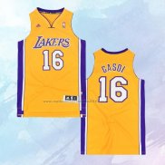 NO 16 Pau Gasol Camiseta Los Angeles Lakers Icon Amarillo