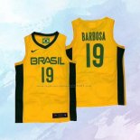 NO 19 Leandro Barbosa Camiseta Brasil 2019 FIBA Basketball World Cup Amarillo