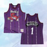NO 1 Tracy McGrady Camiseta Toronto Raptors Hardwood Classics Throwback Violeta