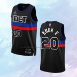 NO 20 Kevin Knox II Camiseta Detroit Pistons Statement Negro 2022-23