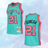 NO 21 Tim Duncan Camiseta Mitchell & Ness San Antonio Spurs Verde 1998-99