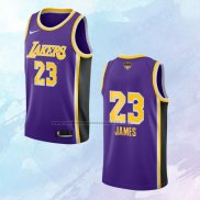 NO 23 Lebron James Camiseta Los Angeles Lakers Statement 2020 Final Bound Violeta
