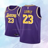 NO 23 Lebron James Camiseta Nino Los Angeles Lakers Statement Violeta 2018-19