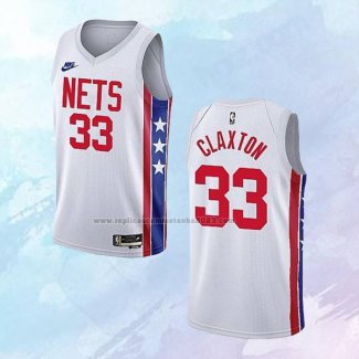 NO 33 Nic Claxton Camiseta Brooklyn Nets Classic Blanco 2022-23