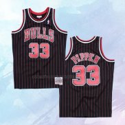 NO 33 Scottie Pippen Camiseta Chicago Bulls Hardwood Classics Throwback Negro 1995-96