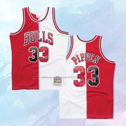 NO 33 Scottie Pippen Camiseta Mitchell & Ness Chicago Bulls Rojo Blanco