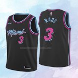 NO 3 Dwyane Wade Camiseta Nino Miami Heat Ciudad Negro 2018-19