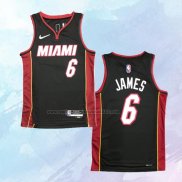NO 6 LeBron James Camiseta Miami Heat Icon Negro