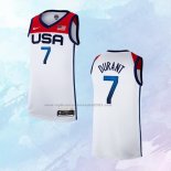 NO 7 Kevin Durant Camiseta USA Blanco 2021