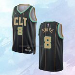 NO 8 Dennis Smith Camiseta Charlotte Hornets Ciudad Negro 2022-23