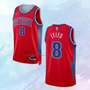 NO 8 Trey Lyles Camiseta Detroit Pistons Ciudad Rojo 2021-22