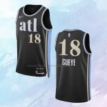 Camiseta Atlanta Hawks Mouhamed Gueye NO 18 Ciudad 2023-24 Negro