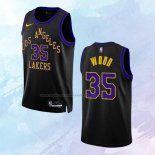 Camiseta Los Angeles Lakers Christian Wood NO 35 Ciudad 2023-24 Negro
