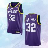 Camiseta Utah Jazz Karl Malone NO 32 Classic 2023-24 Violeta