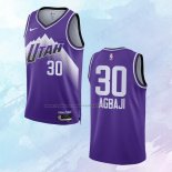 Camiseta Utah Jazz Ochai Agbaji NO 30 Ciudad 2023-24 Violeta