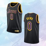 NO 0 Kyle Kuzma Camiseta Los Angeles Lakers Earned Negro 2020-21