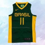 NO 11 Anderson Varejao Camiseta Brasil 2019 FIBA Basketball World Cup Verde