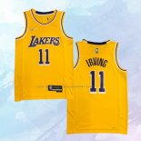 NO 11 Kyrie Irving Camiseta Los Angeles Lakers 75th Anniversary Amarillo 2021-22