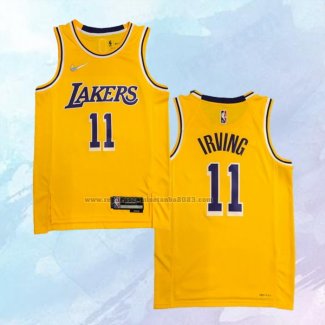 NO 11 Kyrie Irving Camiseta Los Angeles Lakers 75th Anniversary Amarillo 2021-22
