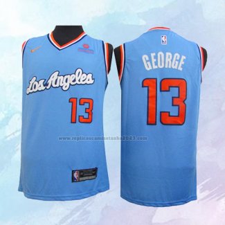 NO 13 Paul George Camiseta Los Angeles Clippers Azul 2019-20