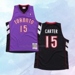 NO 15 Vince Carter Camiseta Toronto Raptors Hardwood Classics Throwback Negro Violeta