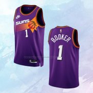 NO 1 Devin Booker Camiseta Phoenix Suns Classic Violeta 2022-23