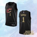 NO 1 Rajon Rondo Camiseta Cleveland Cavaliers Statement Negro 2022-23