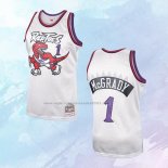 NO 1 Tracy McGrady Camiseta Mitchell & Ness Toronto Raptors Blanco 1998-99