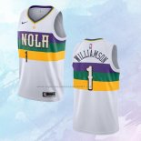 NO 1 Zion Williamson Camiseta New Orleans Pelicans Ciudad Blanco 2019-20