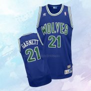NO 21 Kevin Garnett Camiseta Minnesota Timberwolves Retro Azul2