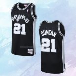 NO 21 Tim Duncan Camiseta Mitchell & Ness San Antonio Spurs Negro 1998-99