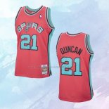 NO 21 Tim Duncan Camiseta Mitchell & Ness San Antonio Spurs Rosa 1998-99