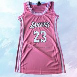 NO 23 Lebron James Camiseta Mujer Los Angeles Lakers Rosa