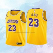 NO 23 Lebron James Camiseta Nino Los Angeles Lakers Icon Amarillo