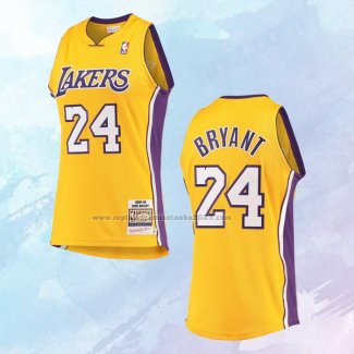 NO 24 Kobe Bryant Camiseta Mitchell & Ness Los Angeles Lakers Amarillo 2008-09