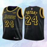 NO 24 Kobe Bryant Camiseta Nino Los Angeles Lakers Ciudad Negro 2017-18