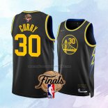 NO 30 Stephen Curry Camiseta Golden State Warriors Ciudad 2022 NBA Finals Negro