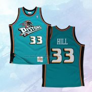 NO 33 Grant Hill Camiseta Detroit Pistons Hardwood Classics Throwback Verde