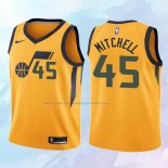 NO 45 Donovan Mitchell Camiseta Nino Utah Jazz Statement Amarillo 2017-18