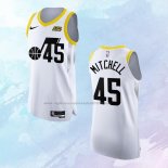 NO 45 Donovan Mitchell Camiseta Utah Jazz Association Autentico Blanco 2022-23