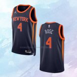 NO 4 Derrick Rose Camiseta New York Knicks Statement Negro 2022-23