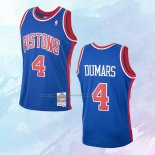 NO 4 Joe Dumars Camiseta Mitchell & Ness Detroit Pistons Azul 1988-89