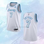 NO 7 Carmelo Anthony Camiseta Los Angeles Lakers Ciudad Blanco 2021-22