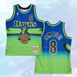 NO 8 Steve Smith Camiseta Mitchell & Ness Atlanta Hawks Verde 1996-97