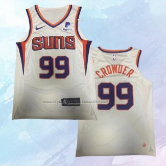 NO 99 Jae Crowder Camiseta Phoenix Suns Association Autentico Blanco